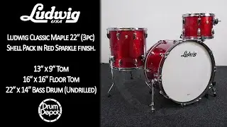 Pre Loved Ludwig Classic Maple - Red Sparkle Finish - Demo