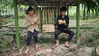 The homeless boy and the poor girl cut grass and went to the market to buy ducks to raise.