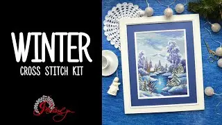 Winter Landscape Cross Stitch Kit #winter #landscape #countedcrossstitch #kit #doityourself