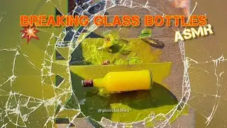 ⚠️Breaking Glass Bottles⚠️ #experiment #asmrvideo #breakingglassbottles