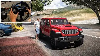 GTA 5 - Luxury Private Taxi Job with Jeep Rubicon | Steering Wheel Gameplay