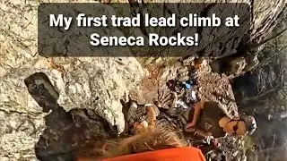 The first trad lead ever at eight years old! Climbing at Seneca Rocks. It was the best 🧗&zwj;♀️