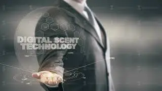 Digital Scent Technology with hologram businessman concept