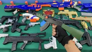 Big Nerf Weapons !! AK-47 Kalashnikov - FAMAS - Golden MP-7 | @BestToysYT | #shorts 😎