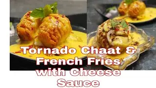 French Fries Chaat | Tornado Chaat With Cheese Sauce |  Accordion Cut Potato recipe by Nims