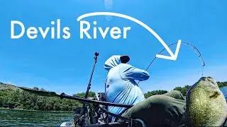 Kayak Bass Fishing the 1 & only DEVILS RIVER (texas bass fishing)