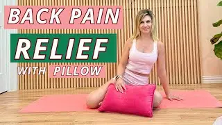 12-Min Back Pain Relief Exercises With Pillow | Live Pilates In Pajamas