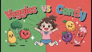 Овощи против конфет 🍭🥦 | Узнайте о овощах, фруктах и ​​здоровом питании | Детская подборка | Мисс...