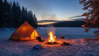 Northern Winter's Campfire Refuge #relax #ambience #fire #snow #sleepsounds #winter #peace #animated