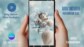 Boy Baby Shower Editable Canva Video Invitation Template