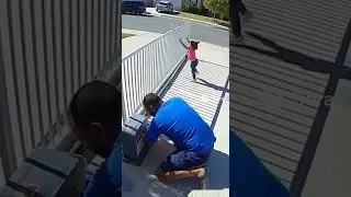 Father's Lightning Reflexes Save Daughter!#shorts #dad #hero