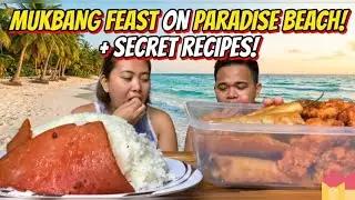 The Ultimate Beach Mukbang Feast! 🍖🍗 (+ How To Make Our Famous Crispy Chicken!) #mukbang 