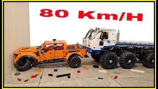 Truck VS car 💥 80 KM/H 💥 Lego Technic CRASH test - Tatra truck VS Ford Raptor