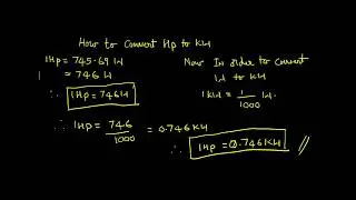 How to Convert HP to KW ??? || #HP #Horse_Power #KW #Conversion
