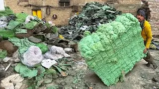 Mass Production Process Of Polyester Fiber In Factory || Manufacturing Process Of Polyester Foam