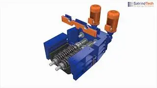 Modular 4-shaft industrial shredders
