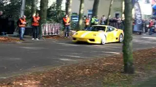 Cars for Charity - Droomrit 2011 - Accelerating lovely yellow Ferrari Challenge Stradale