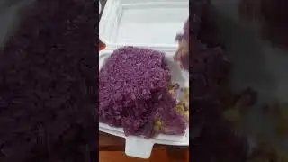 purple sticky rice with mashed lutos seeds as palaman #shorts