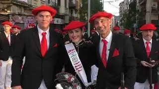San Miguel y Tamborrada van hacia Urdanibia I Alarde de Irun 2025