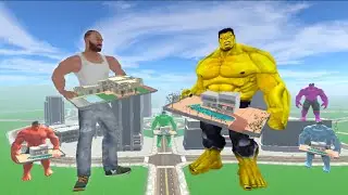 Franklin vs colourful giant hulks in Indian bike driving 3D | colourful hulks attack in Ibd3D 