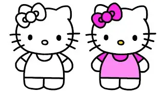T&ocirc; M&agrave;u Tranh Hello Kitty - How to Color Hello Kitty - Dạy B&eacute; T&ocirc; M&agrave;u #99