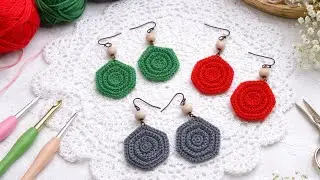 Easy Hexagon 3D Crochet Earring Pattern | Beginner Friendly & Elegant Design