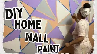 AFFORDABLE DIY DECOR : I DESIGNED A CREATIVE  TRIANGLE ACCENT WALL 🪞🎨🫟