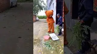 Evil teddy prank with man 🤣 #trending #shorts #teddy #funny