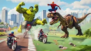 Franklin Becomes Hulk to Fight T-rex🦖😱 @YippiGaming@HarshTatsuya@TioxPlay#indianbikesdriving3d 