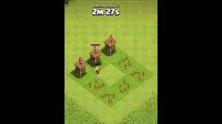 Level One Archer Tower Base  Vs Super Barbarian - COC