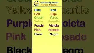 Learn SPANISH names of COLORS - Palabras B&aacute;sicas - Vocabulary