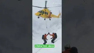 Lifeline from above #ytshorts #shorts  #rescue  #helicopter  #snowfall  #mountain #savinglife