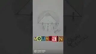 Circle Frame Mountain Drawing #repost