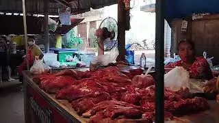There Are Many Butcher Shops In The Market; A Very Cheap Motorbike Ride From The Hotel To The Market
