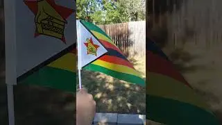 Flag of Zimbabwe waving in the wind
