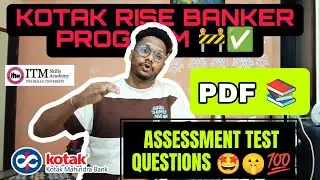 ASSESSMENT TEST QUESTIONS PDF 🧐🤩🥳|KOTAK RISE BANKER PROGRAM 🙊🤫|FULL EXPLANATION🤩💯