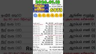 Mahajana Sampatha 6073 2026.01.13 Today NLB Lottery Result මහජන සම්පත ලොතරැයි ප්&zwj;රතිඵල #mahajanasamp