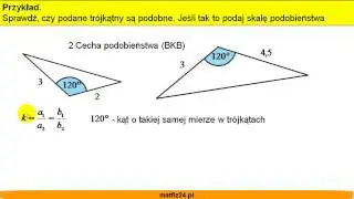 Podobieństwo trójkątów - Bok, kąt, bok - Skala podobieństwa - Matfiz24.pl