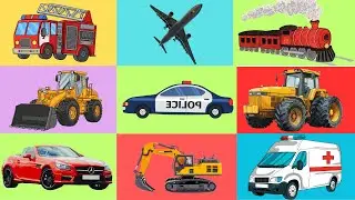 Vehicle Names & Sounds | Cars, Trucks, Tractors for Kids | Vehicle Vocabulary 🚜🚚🚙✈️