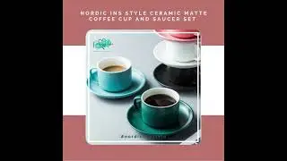 PL Nordic Ins Style Ceramic Matte Coffee Cup and Saucer Set