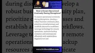 How to Ensure Operational Continuity During Disruptions?