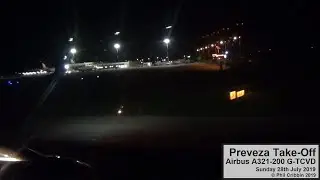 Night Time Takeoff at Preveza - Airbus A321 G-TCVD - 28th July 2019