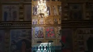 Iconostasis in the city of Kirillov.  frescoes.  Vologda region in Russia.
