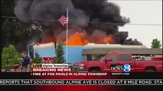 Large fire at Fox Pools in Alpine Township