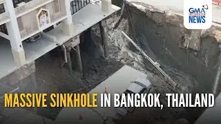 Massive sinkhole in Bangkok swallows vehicle and electrical poles; no... | GMA Integrated News
