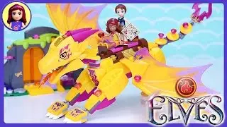 Lego Elves Fire Dragon's Lava Cave Set Build Review Play - Kids Toys