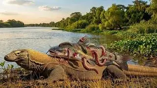 Survival Showdown: Komodo Dragon vs parasites &ndash; Who Will Prevail? 🐉🐅