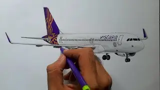 Drawing an airplane || Vistara airlines || Akshay's rail world