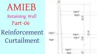 AMIEB।। Structural Design ।। Retaining Wall ।। April-2014 ।। Reinforcement Curtailment ।।  Part 06