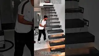 Work tool floating stairs installation modern minimalist design